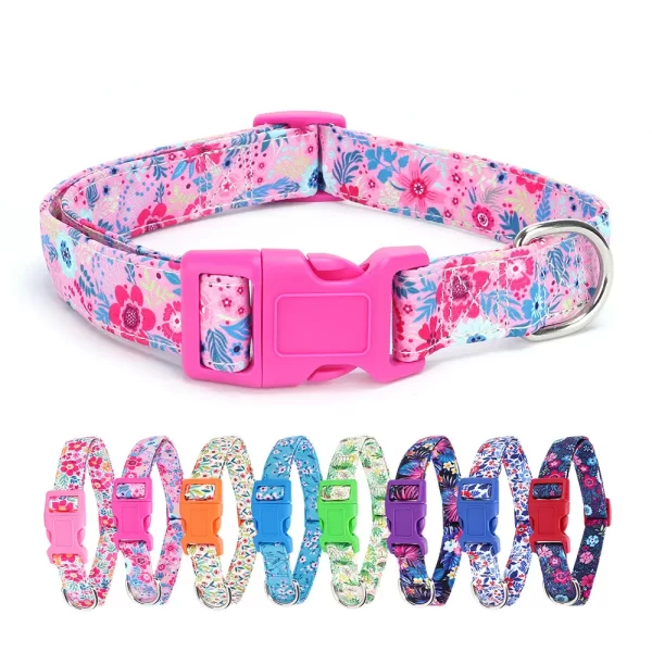 Adjustable Floral Dog Collar