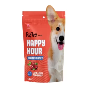 REFLEX HAPPY HOUR DOG TREAT HEALTHY BONES – LAMB, EGG & CRANBERRY 60GR