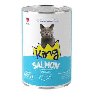 KING CANNED CAT FOOD SALMON CHUNKS IN GRAVY – 400GR
