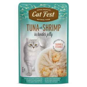 CAT FEST Cat Food Pouches – Tuna with Shrimp in Tender Jelly (70g)