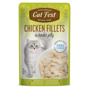 CAT FEST Cat Food Pouches – Chicken Fillets in Tender Jelly (70g)