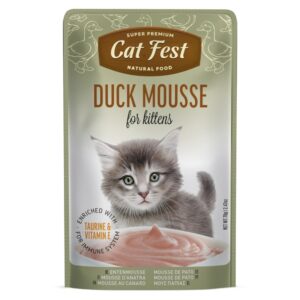 CAT FEST Cat Pouches Duck Mousse for Kittens - 70Gr