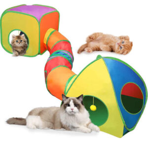 3-in-1 Cat Tunnel Tent Play Set