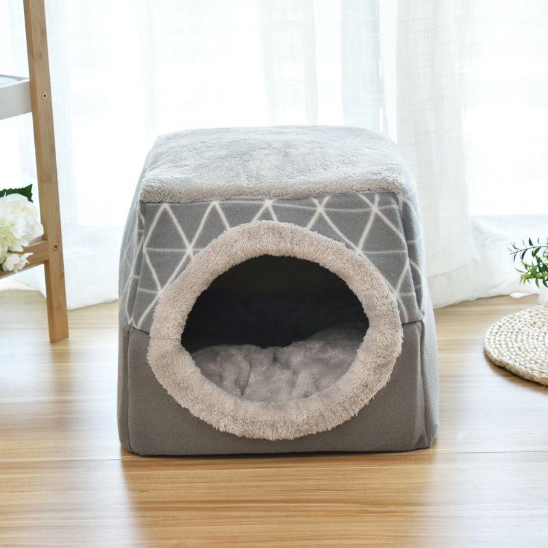 Cozy Covered Cat Bed House - Image 2