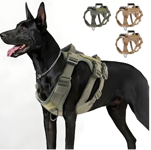 Army Green Tactical Dog Harness - Image 2