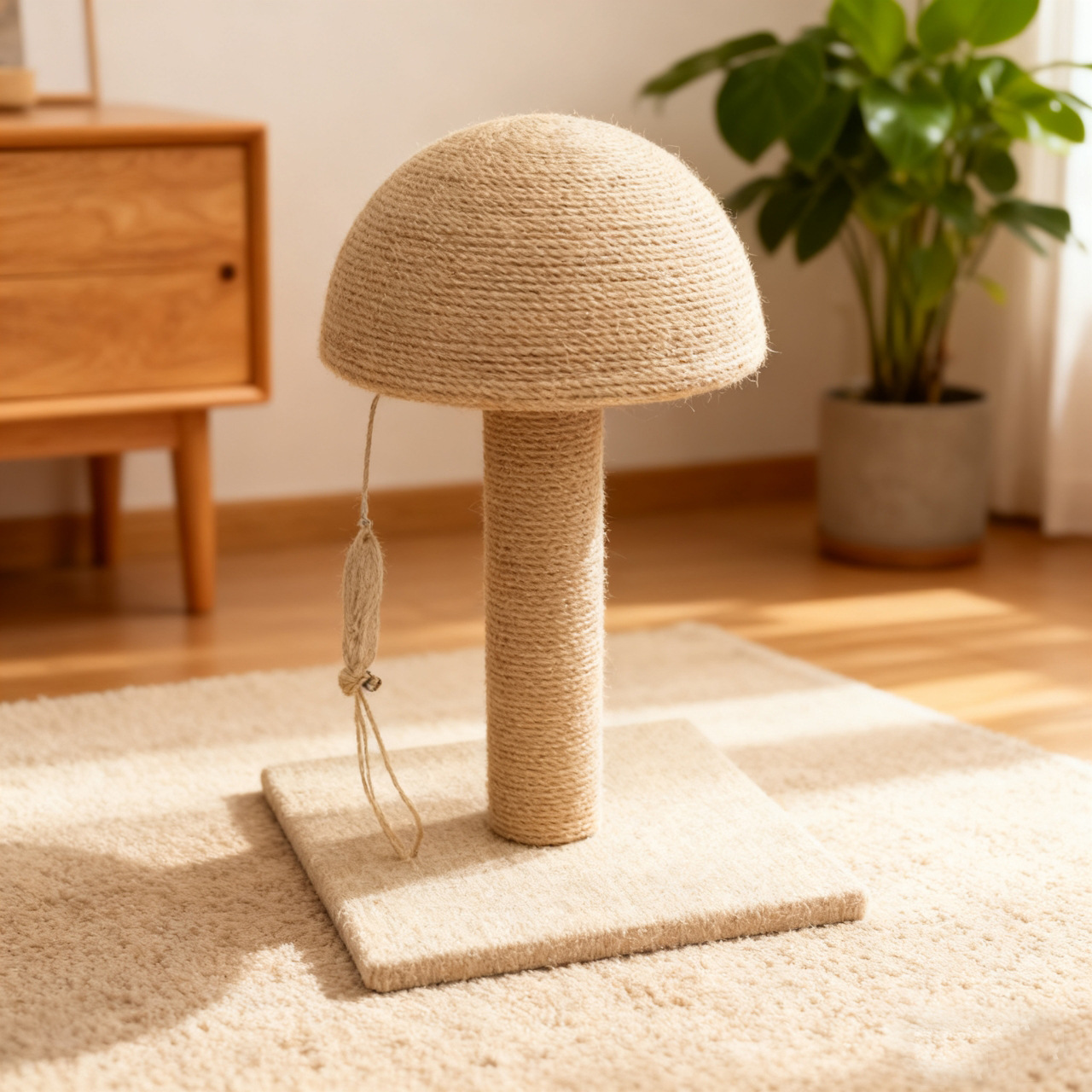 Sisal Scratch Tower with Hanging Toy - Image 2