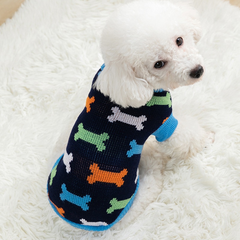 Bone Print Knit Dog Sweater - Image 4