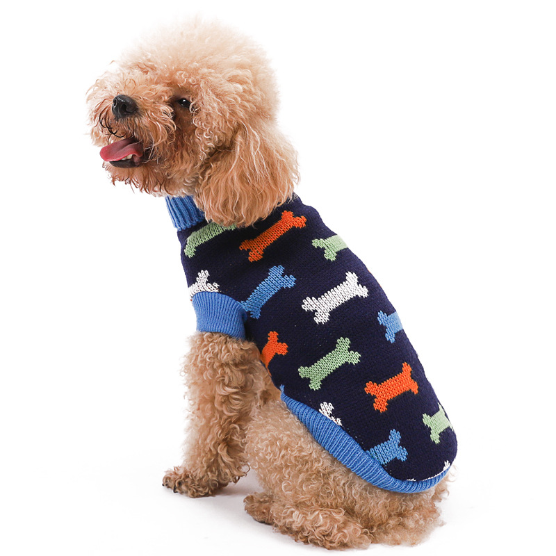 Bone Print Knit Dog Sweater - Image 5