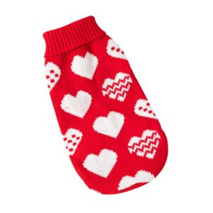 Heart Print Knit Dog Sweater