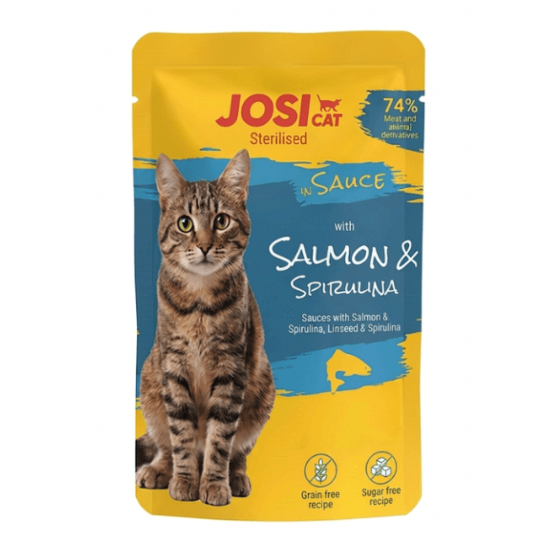 JosiCat Cat Wet Food – Salmon & Spirulina in Sauce 85g