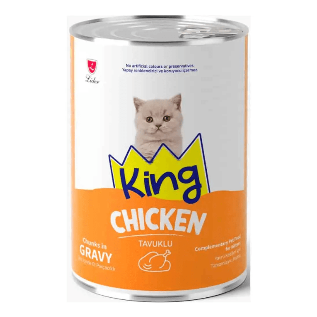 King Canned Kitten Food Chicken Chunks In Gravy 400g