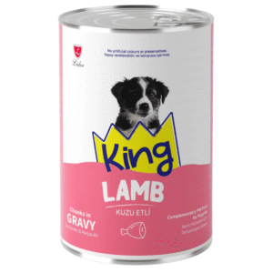 King Canned Puppy Food – Lamb Chunks in Gravy 400g