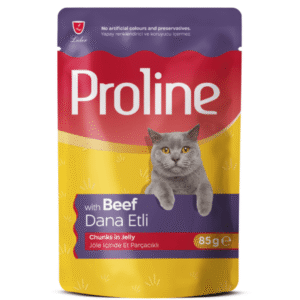Proline Adult Cat Food Pouch – Beef Chunks in Jelly 85g