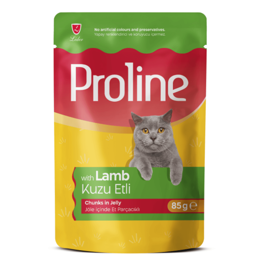 Proline Adult Cat Food Pouch – Lamb Chunks in Jelly 85g