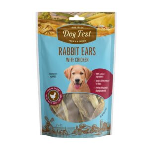 DOG FEST Puppy Rabbit Ears With Chicken - 90Gr