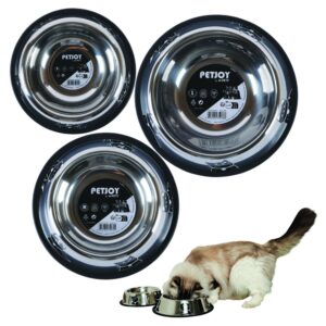 M-Pets PETJOY CatFamily Stainless Bowl with Rubber Edge
